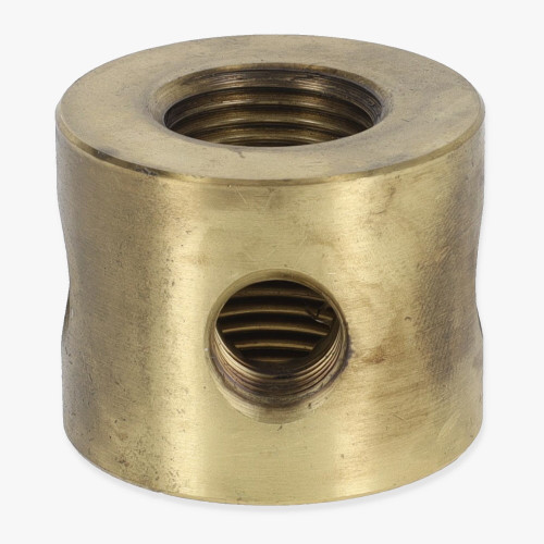 3 - 1/8ips T-Side Holes x 3/8ips Top Hole x 3/8ips  Bottom Hole Disc Armback - Unfinished Brass