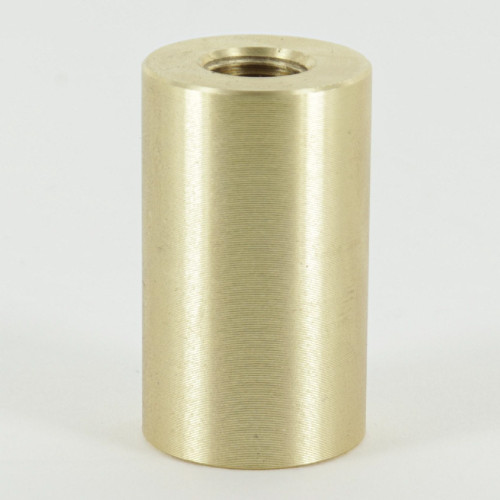 1-1/2in Long X 7/8in Diameter Neck/Coupling 1/8ips Female threaded 3/4in deep on both ends - Unfinished Brass