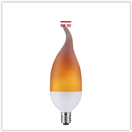 E-12 Base 2W LED B14 Type Flame Bulb with Decorative Flame Effect