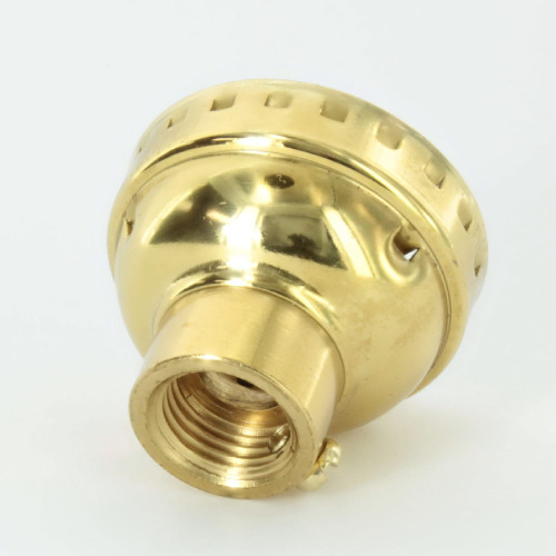 1/4ips Threaded Polished Brass Snap On Lamp Socket Cap