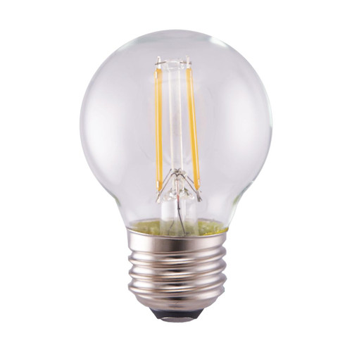 5.5-watt LED decorative bulb is a stylish lighting solution for residential or commercial applications. Offering warm white light and a 360-degree beam spread, this globe bulb has a traditional look, with energy saving LED technology. This clear bulb is dimmable and delivers 15,000 hours of illumination.
