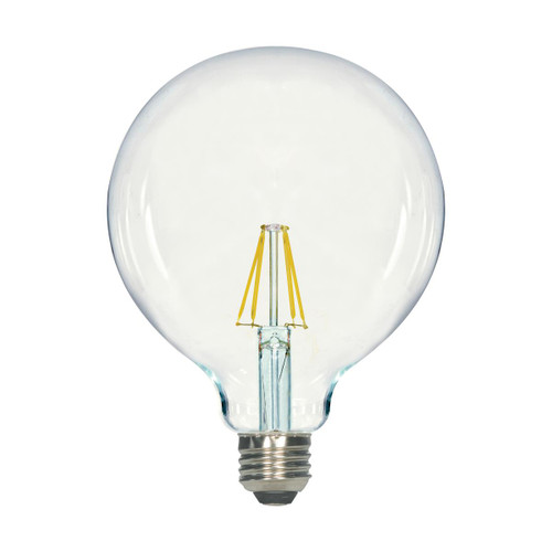 8-watt LED bulb is an elegant lighting solution for the home. Illuminate dining rooms, living rooms, and office spaces with this dimmable, clear bulb. This globe shaped lamp has a beam spread of 360 degrees, and delivers 15,000 hours of warm white light.
