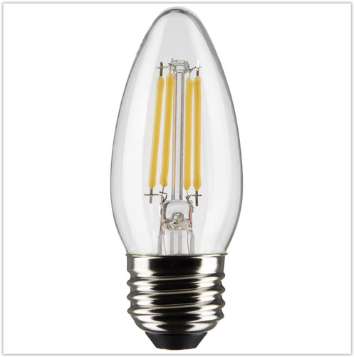 4 Watt B11 LED; Clear; Medium base; 90 CRI; 2700K; 120 Volt