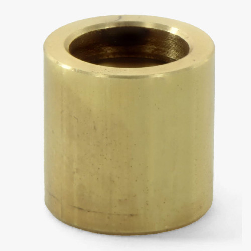 1/4ips Female x 1/8ips Slip - 9/16in W X 9/16in H - Straight Brass Threaded Coupling - Unfinished Brass