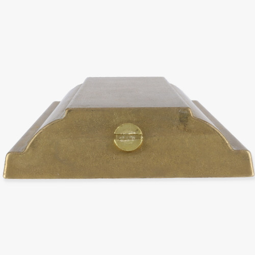 130mm(5.11in) Long Cast Brass Screwless Face  Mount Rectangle Backplate - Unfinished Brass