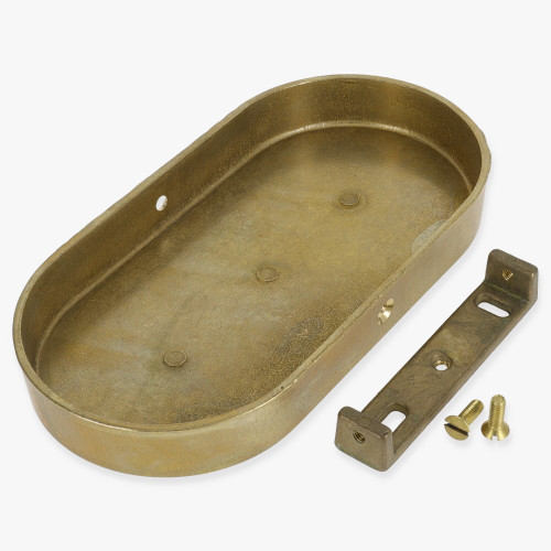 160mm(6.29in) Long Cast Brass Screwless Face Mount  Rounded Rectangle Backplate