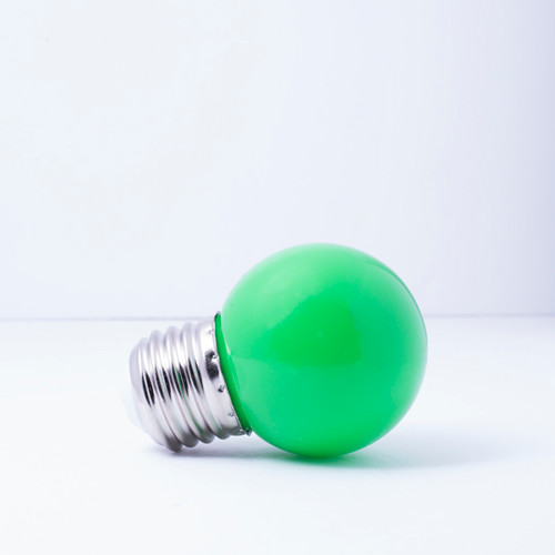 Green G14 LED  E-26 Base Globe Bulb