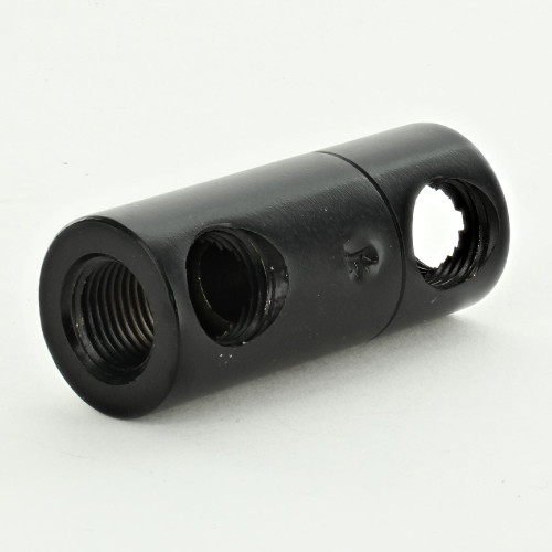 1/8ips Top and Bottom Swing Unit with (2) 1/8ips. Fem Side Holes and 320 Degree Rotation - Black Finish