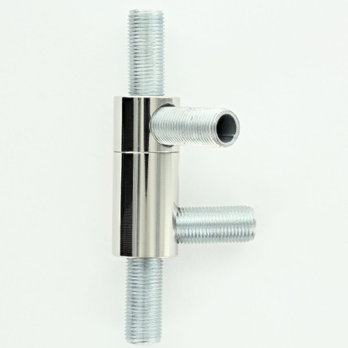 1/8ips Top and Bottom Swing Unit with (2) 1/8ips. Fem Side Holes and 320 Degree Rotation - Polished Nickel