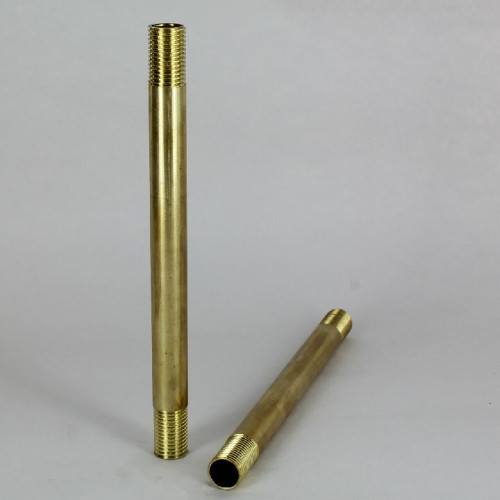 3 in. Long X 1/4ips Unfinished Brass Pipe Stem Threaded 3/4in Long on Both Ends