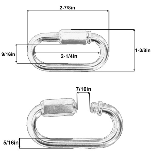 5/16in.(8mm)Thick Steel Quicklink - Brass Plated Finish