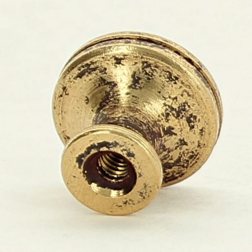 8/32 UNC Threaded  3/4in Diameter X 19/32in Height Flat Knob Finial - Unfinished Brass