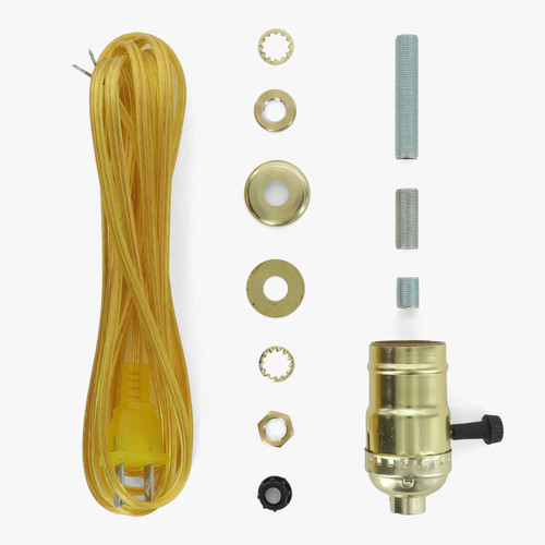Choose Your Socket Function - Basic Rewire Lamp Kit - Brass Plated