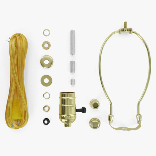 Choose Your Function and Harp Size - Lamp Kit - Brass Plated