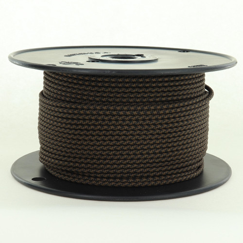 18/1 Single Conductor Black/Brown Hounds Tooth Pattern Nylon Over Braid AWM 105 Degree White Wire