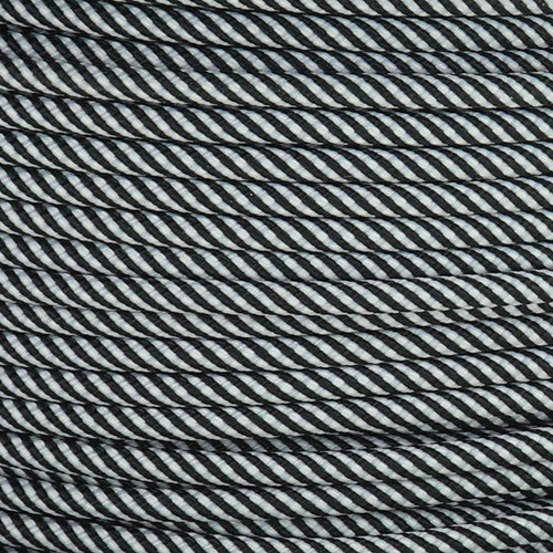 18/1 Single Conductor Black/White Swirl Pattern Nylon Over Braid AWM 105 Degree White Wire