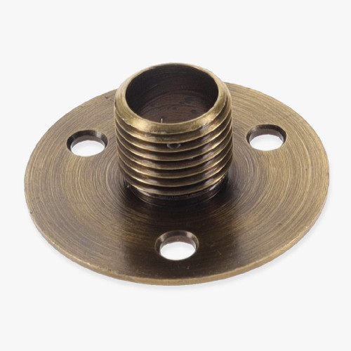 1/8ips (3/8in O.D) Male Threaded Brass Flange - Antique Brass Finish