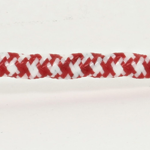 Red/White Hounds Tooth Pattern 18/3 Bungalow Style Twisted AWM Wire with Fabric Cloth Over braid.