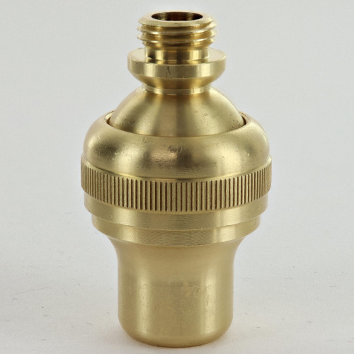 1/4ips Threaded Large Brass Knurled Bullet Swivel - Unfinished Brass