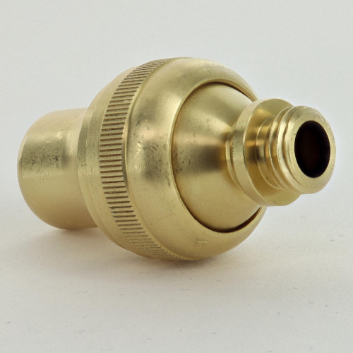 1/4ips Threaded Large Brass Knurled Bullet Swivel - Unfinished Brass