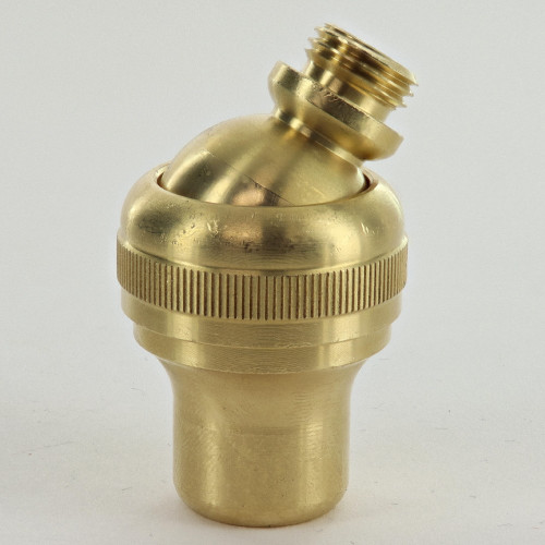 1/4ips Threaded Large Brass Knurled Bullet Swivel - Unfinished Brass