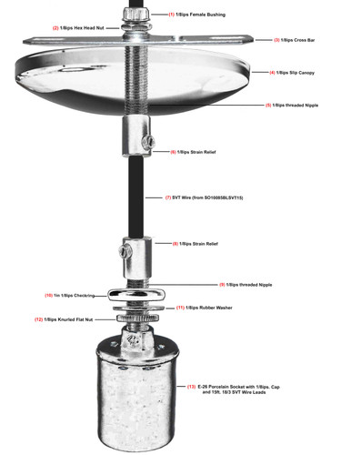 E-26 Wire Pendant Kit with 15FT SVT Wire