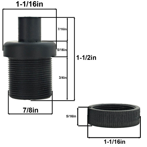 Black Nylon Cable Gripper with Shoulder Stop and Ring for use with SVT type Cable