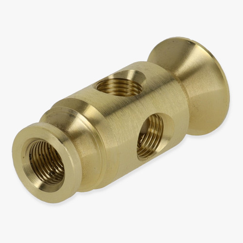 1/8ips Threaded - Colonial Tee Armback - Unfinished Brass