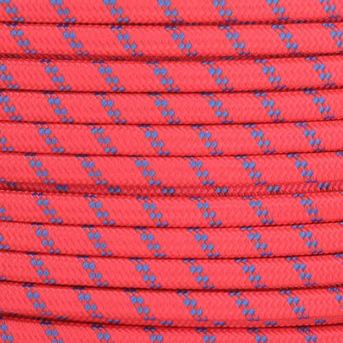 18/2 SPT2-B Red with Blue 2 Line Pattern Nylon Fabric Cloth Covered Lamp and Lighting Wire