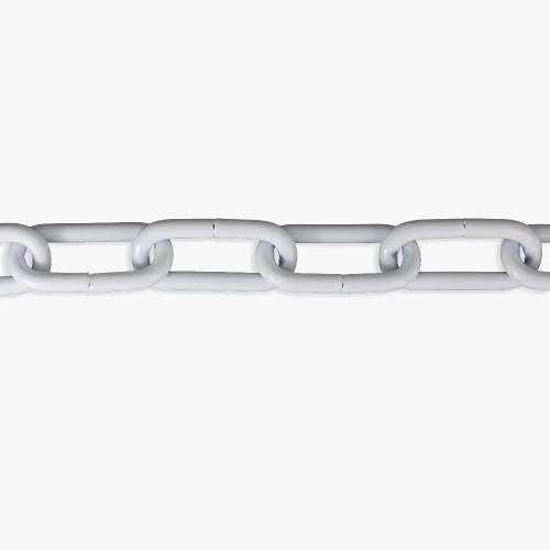 1 Gauge (5/16in.) Thick Steel Oval Lamp Chain - White Powdercoat Finish