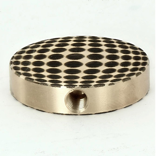 1-1/2 Diameter Round Engraved 3D Sphere 1/4-27 UNF Female Finial - Unfinished Brass