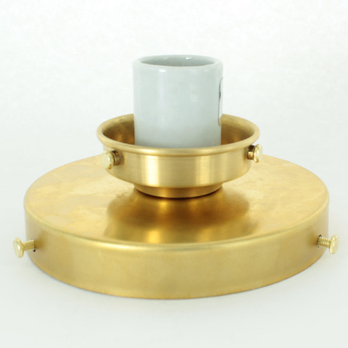 2-1/4in. Fitter Semi-Flush Ceiling Fixture - Unfinished Brass