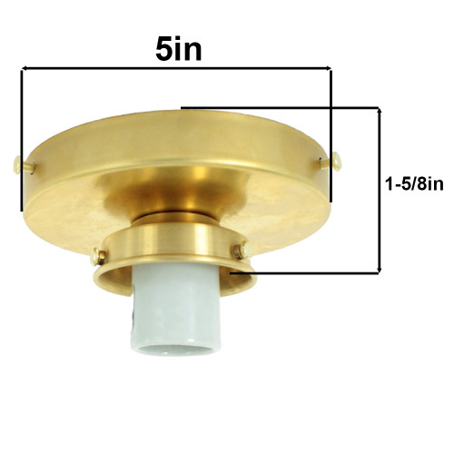 2-1/4in. Fitter Semi-Flush Ceiling Fixture - Unfinished Brass