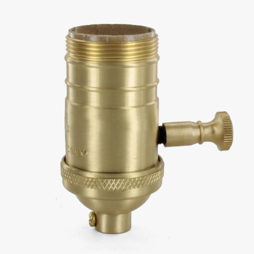 Uno Threaded E-26 Full Range Dimmer Socket with 1/8ips Cap - Brushed / Satin Brass Finish
