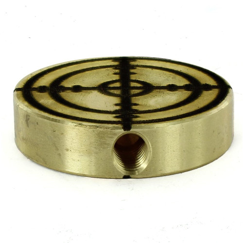 1-1/2 Diameter Round Engraved Crosshairs 1/4-27 UNF Female Finial - Unfinished Brass