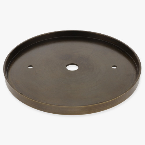 4-3/8in Diameter Turned Brass Canopy with 1/8ips Slip Center Hole and 2-3/4in Bar Mounting Holes - Antique Brass