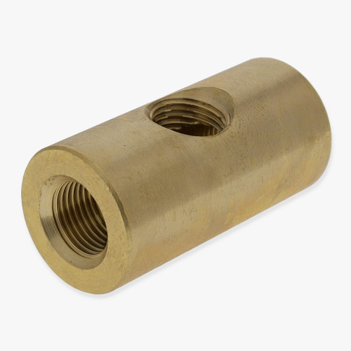 1/8ips Threaded - 1-1/2in Long x 3/4in Wide Tee Fitting Straight Armback - Unfinished Brass