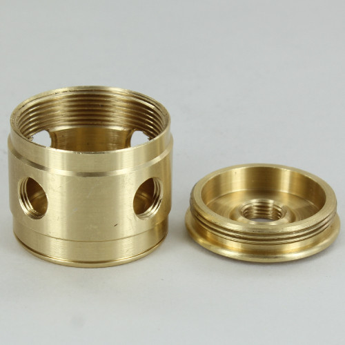 4 X 1/8ips Side Holes - 1/4ips. Bottom - Colonial Style Cluster Body - Unfinished Brass