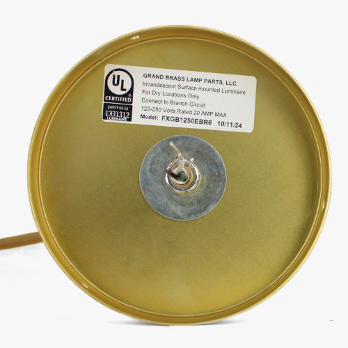 E-12 Pendant Lighting Fixture - Unfinished Brass with Golden Grass Overbraided - 6ft Long SVT Wire