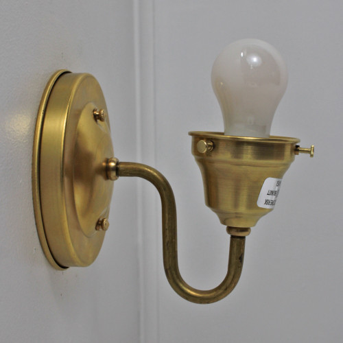 Single Arm Solid Brass Wall Sconce With 2-1/4in Shade Holder - Unfinished Brass