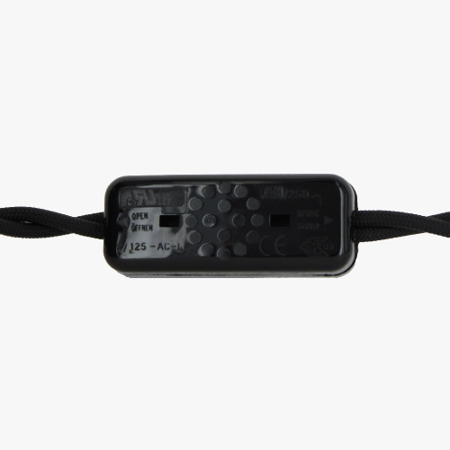 8ft Long Black Twisted 18/2 SPT-2  Type UL Listed Power Cord With Brown Phenolic Plug and Black Switch