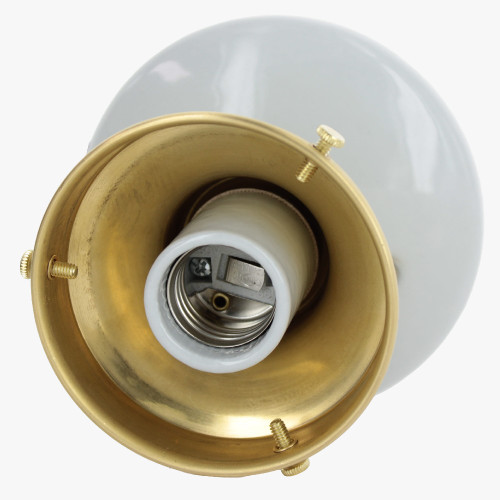 3-1/4in Fitter Flush Mount E-26 base Fixture with Porcelain Canopy.