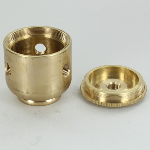 3 X 1/8ips. Side Holes - 1/4ips Bottom - Large Colonial Cluster Body - Unfinished Brass