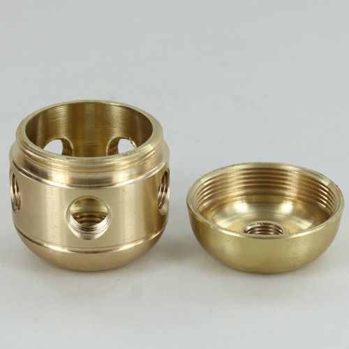 5 X 1/8ips.Side Holes - 1/4ips Bottom - Large Cluster Body - Unfinished Brass