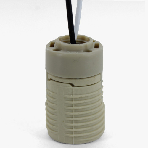Pre Wired G-9 Lamp Base Lamp Socket with Threaded Skirt and 1/8ips Phenolic Threaded Cap.