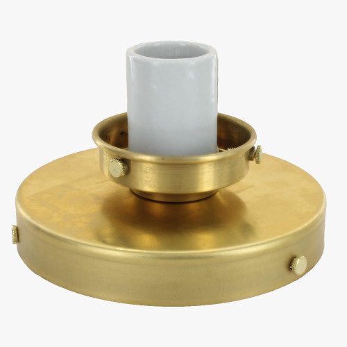 2-1/4 Fitter Flush Mount Fixture - Unfinished Brass