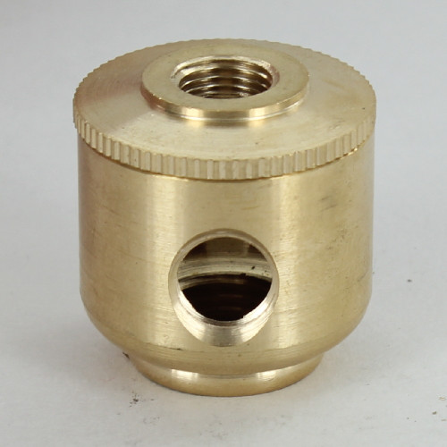 2 x  1/8ips. Side Hole -  1/4 ips. Bottom - Small Cluster Body - Unfinished Brass