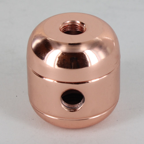 2 X 1/8ips. Side Holes - 1/4ips Bottom - Large Cluster Body - Polished Copper Finish