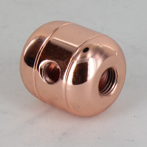 2 X 1/8ips. Side Holes - 1/4ips Bottom - Large Cluster Body - Polished Copper Finish