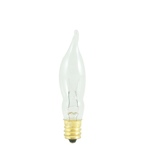 7W Clear E-12 Base 15mm. Flame Tip Bulb